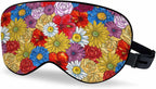 Crazy Daisy Sleep Eye Mask Many Different Flowers Men Women Sleep Mask with Adjustable Strap Eye Cover Eye Shade for Travel, Nap,Meditation