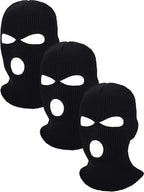 Geyoga 3 Pcs 3 Hole Ski Mask Balaclava Winter Knitted Full Face Cover Ski Mask Outdoor Sports for Men Women