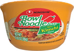 Nongshim Ramen Noodles, Gourmet Instant Ramen bowl, Premium Microwavable Noodle Soup, Kimchi, 3.03 Ounce (Pack of 6)