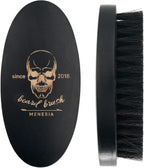 Black Boar Bristle Hair Beard Brush for Men, Pocket Travel Men's Wooden Small Soft Wood Beard Brush (Black)