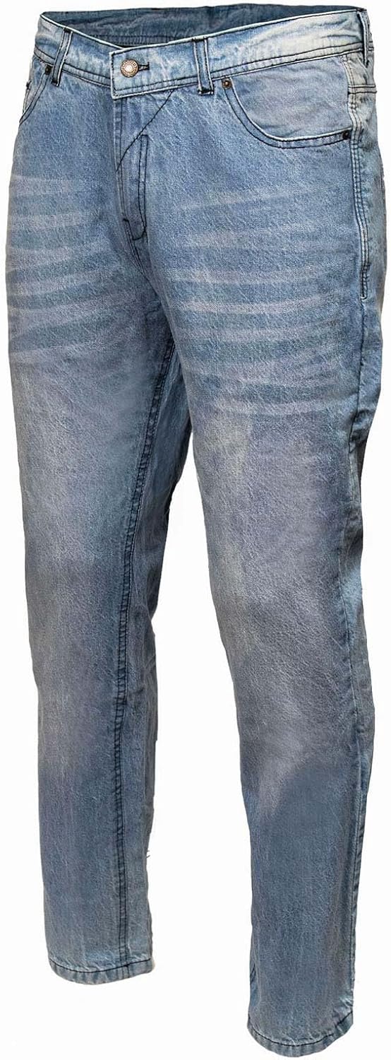 Milwaukee Leather Men's Motorcycle Riding Jeans with CE Knee Armor - Aramid Reinforced Denim