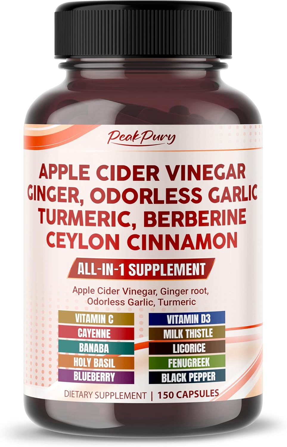 Apple Cider Vinegar Ginger Odorless Garlic Turmeric Berberine