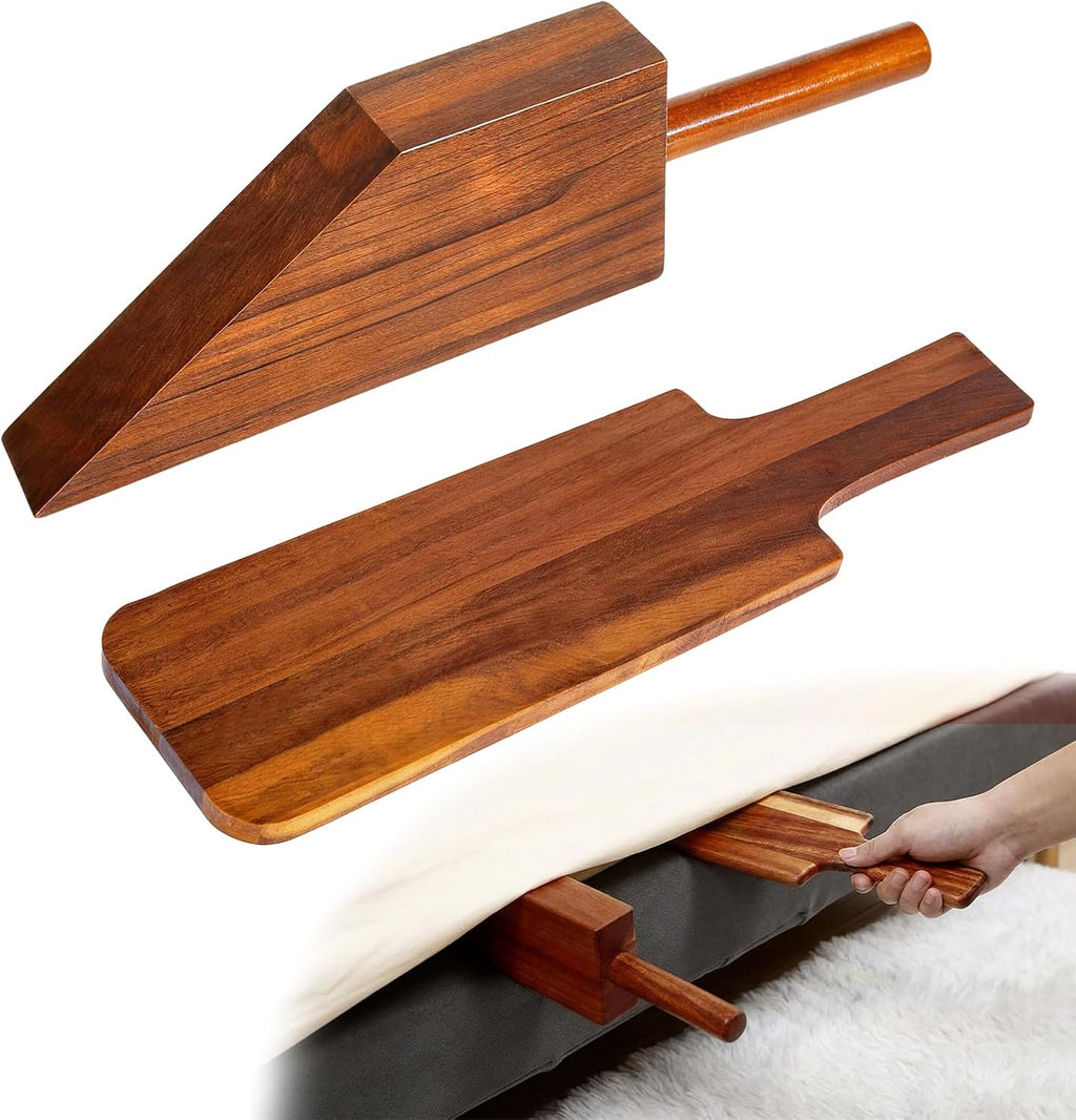 Mattress Lifter Tool for Changing Sheets, Acacia Wood Mattress Lifter Tool Mattress Lifters for Seniors Mattress Elevator Mattress Lifter Wedge, Ergonomic Bed Making Tool for Easy Sheet Tucking