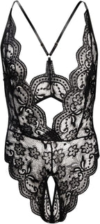 Mens Lace Bodysuit Sexy Mesh Sheer One Piece Swimsuit Sissy Thong Leotard Jumpsuit