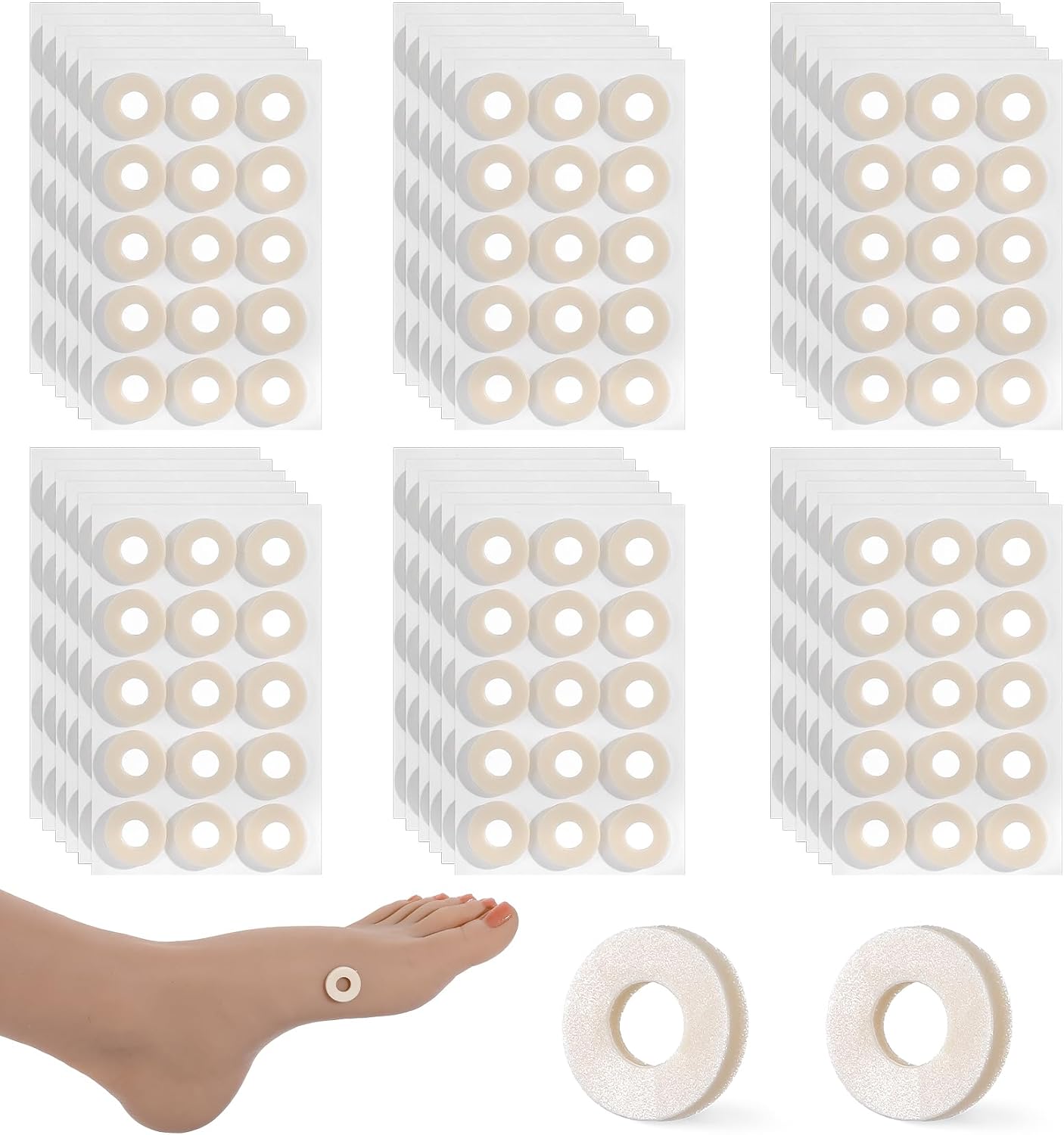 90 Pcs Corn Cushions for Toes, Corn Pad for Toes, Feet, Men & Women (Small Round)