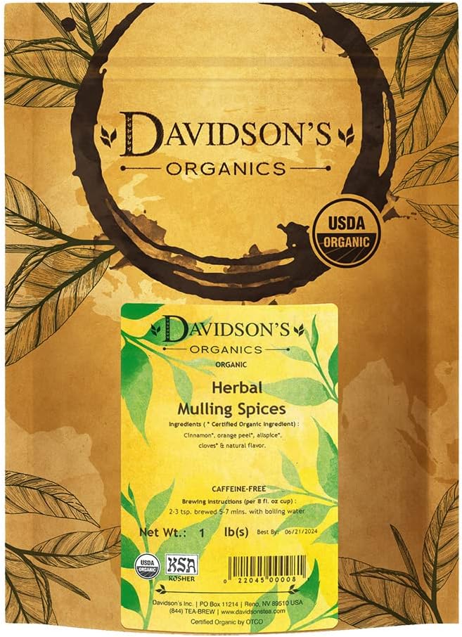 Davidson's Organics, Herbal Mulling Spices, Loose Leaf Tea, 16-Ounce Bag
