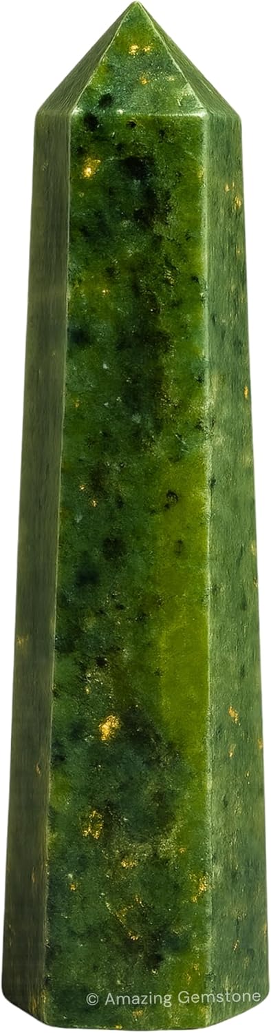 Amazing Gemstone Green Jade Crystal Towers - Natural Healing Crystal Point Obelisk for Reiki Healing and Crystal Grid (2" to 3" INCH)