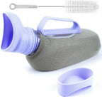 Urinal for Women - 40oz/1200ml Large Capacity Leakproof Pee Bottle with Knitted Sleeve & Cleaning Brush, Portable Travel Urinals for Women