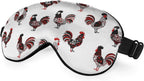 Rooster Sleep Eye Mask Rooster Pecking Chicken Cute Funny Animal Chinese Paiting Silk Eye Mask Sleeping Soft Eye Shade Cover for Women Boy Girl Travel with Elastic Strap