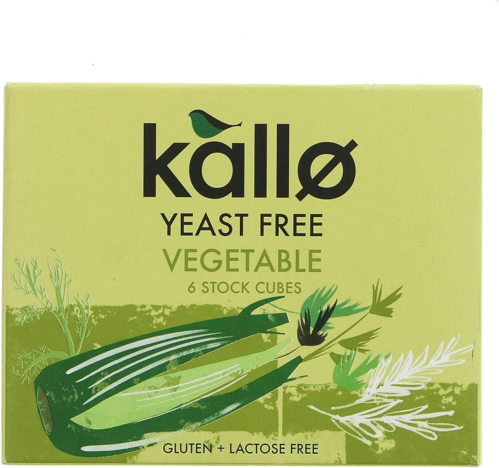Kallo Yeast Free Vegetable Stock Cubes 66g - Pack of 6