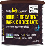 Castle Kitchen Double Decadent Dark Chocolate Hot Cocoa Mix-Dairy-Free, Vegan, Plant Based, Gluten-Free, Non-GMO Project Verified, Kosher Hot Chocolate-Just Add Water-14 oz Tin