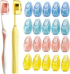Muslish 20 Pack Toothbrush Covers, Portable Toothbrush Head Cover Caps, Toothbrush Case Protector for Home and Travel, Fits Most Manual and Electric Toothbrushes (Yellow)