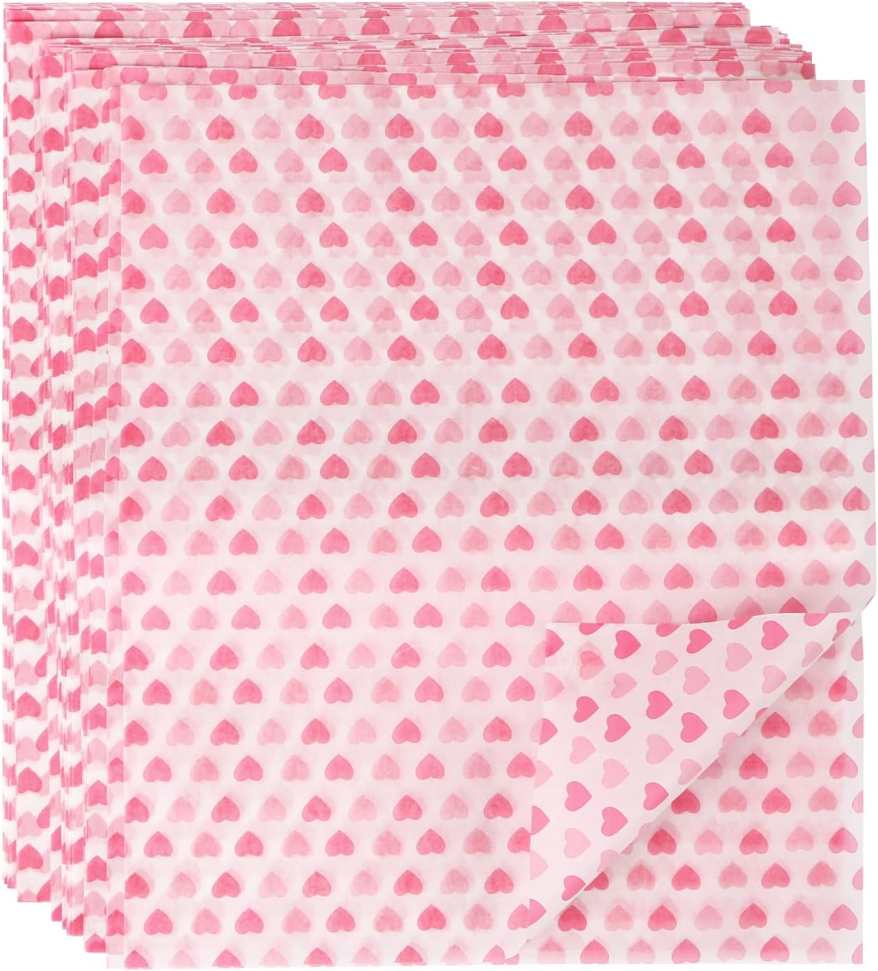 MIDELONG 50PCS Wax Paper Sheets Food Wrapping Paper Greaseproof Waterproof Dry Waxed Deli Wraps Paper Sheets Non-Stick Liners Tissue for Bread Sandwich Burger,Heart Love Style