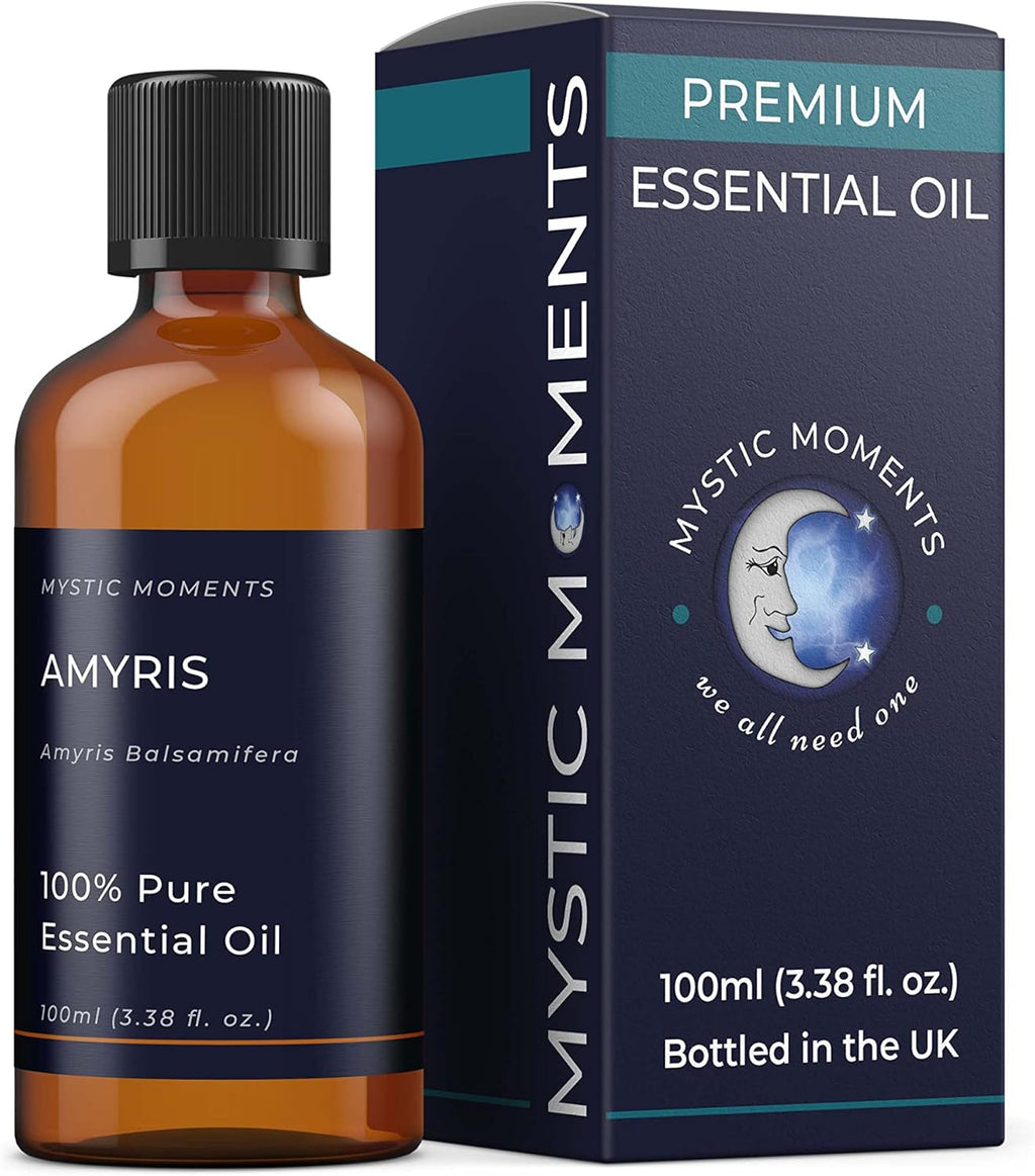Mystic Moments | Amyris Essential Oil 100ml | Amyris balsamifera | Sweet Woody Aromatic Oil for Diffuser, Blends & Crafts | Aromatherapy Grade