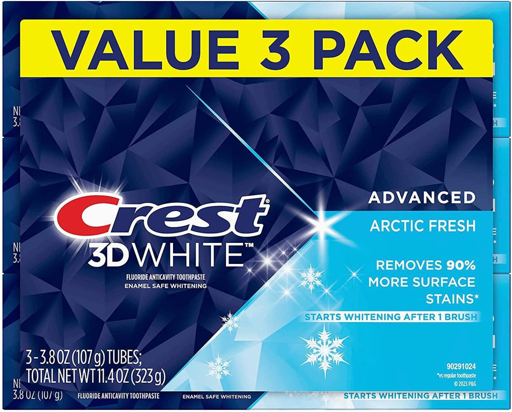 Crest 3D White Arctic Fresh Teeth Whitening Toothpaste, 3.8 oz (Pack of 3)
