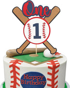 Baseball 1st Birthday Cake Topper - Sports One Birthday Party Decorations,Rookie of the First Year Cake Topper,Sports Theme Centerpieces,Baseball Party Photo Props