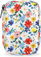 Spring Summer Flowers Pill Case Everyday Travel 7 Day Weekly Medicine Pill Box Compact Portable Pills Bottle Organizer with Zipper for Daily Vitamin Medicine Holder Bottle Organizers Bag