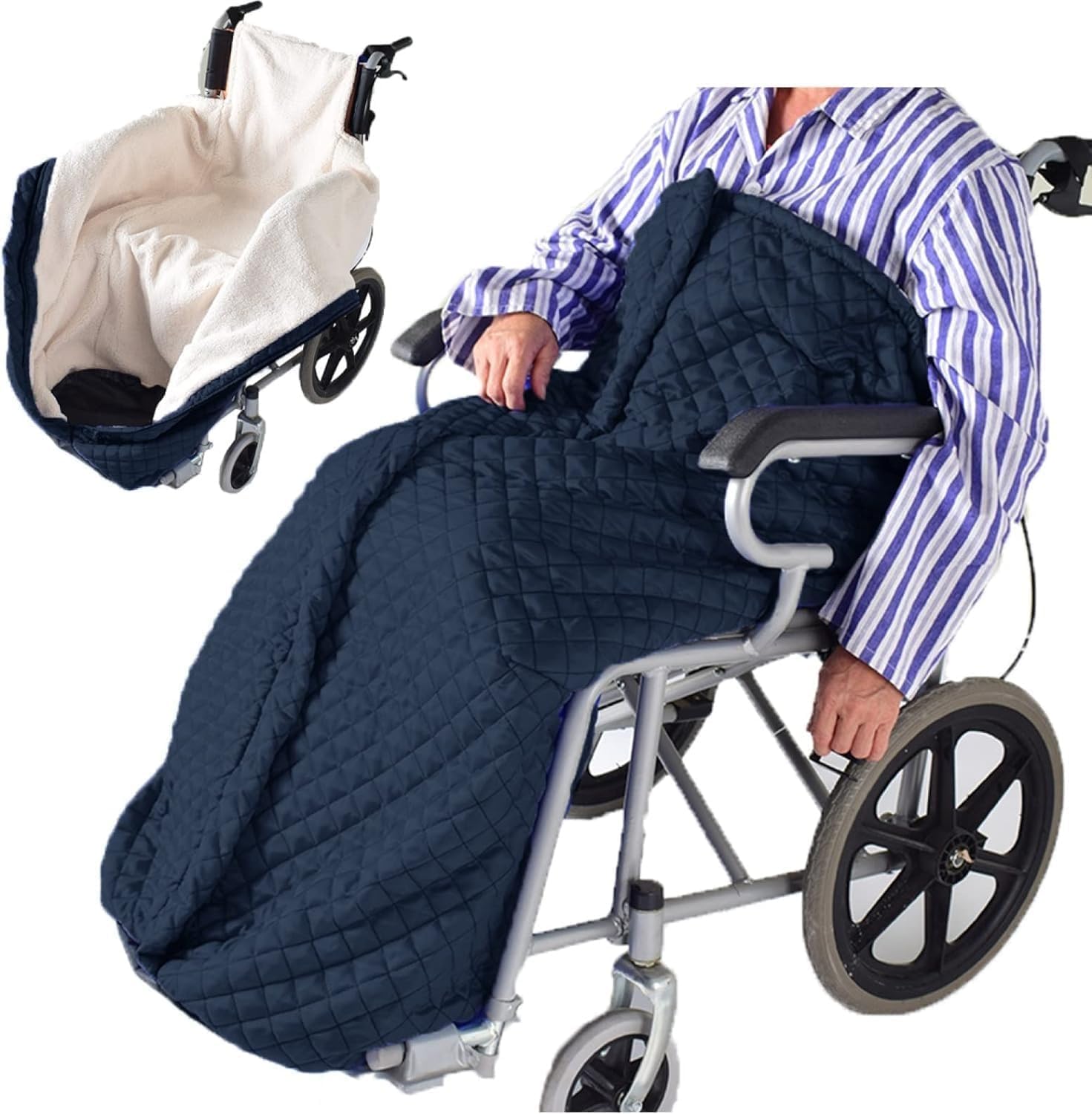DaoGeSir Wheelchair Blanket Lap Blanket Elderly Wheelchair Cosy Cover Wheelchair Zip Blanket for Warmth and Comfort Wearable Blanket Portable Warm Blanket Wind Protection Sleeping Bag