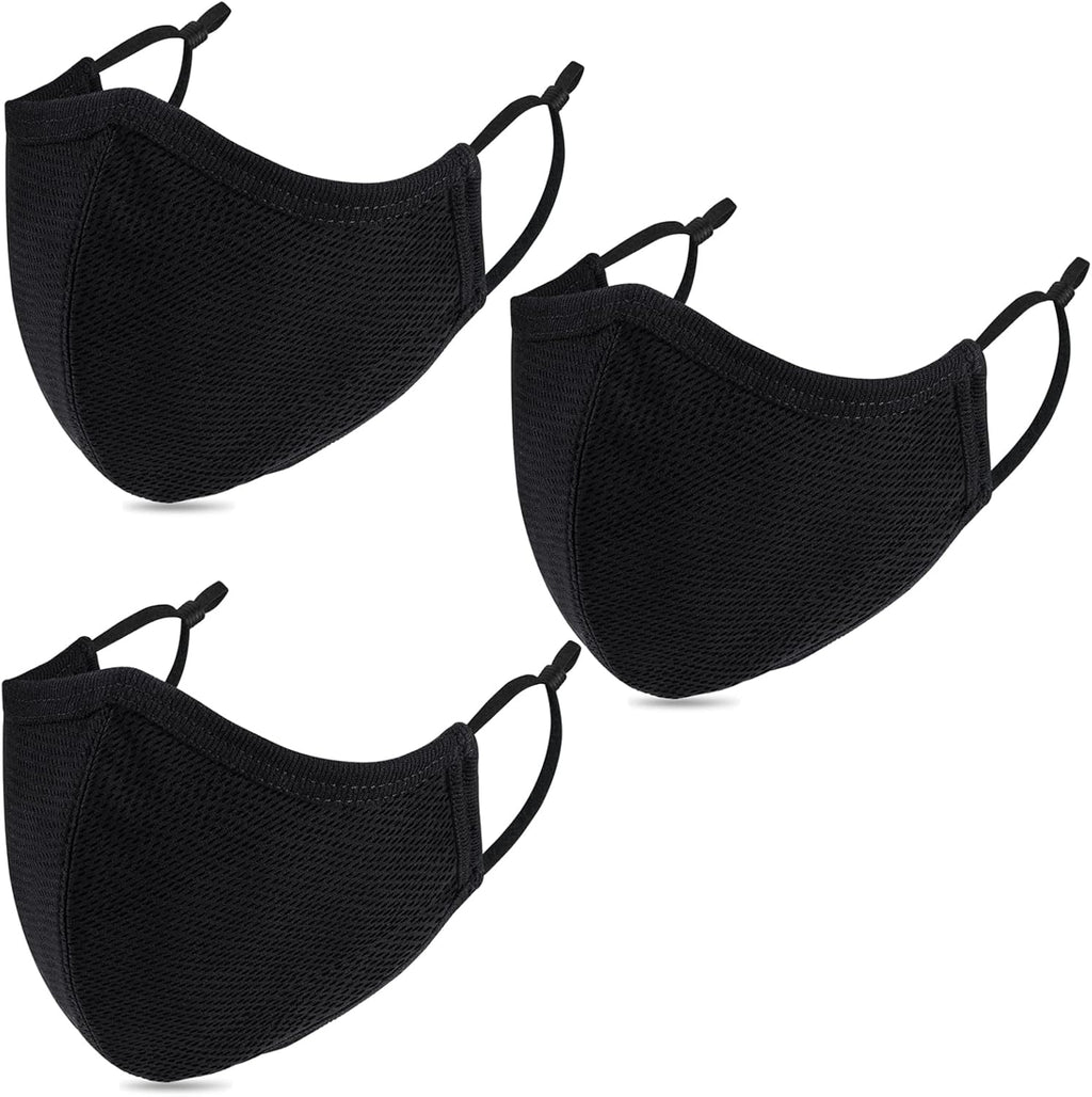comfso Kids Cloth Face Mask,Black Masks Adjustable Ear Loops,Breathable Face Masks, Cotton Travel Reusable for Petite Women Teens