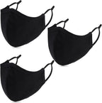 comfso Kids Cloth Face Mask,Black Masks Adjustable Ear Loops,Breathable Face Masks, Cotton Travel Reusable for Petite Women Teens