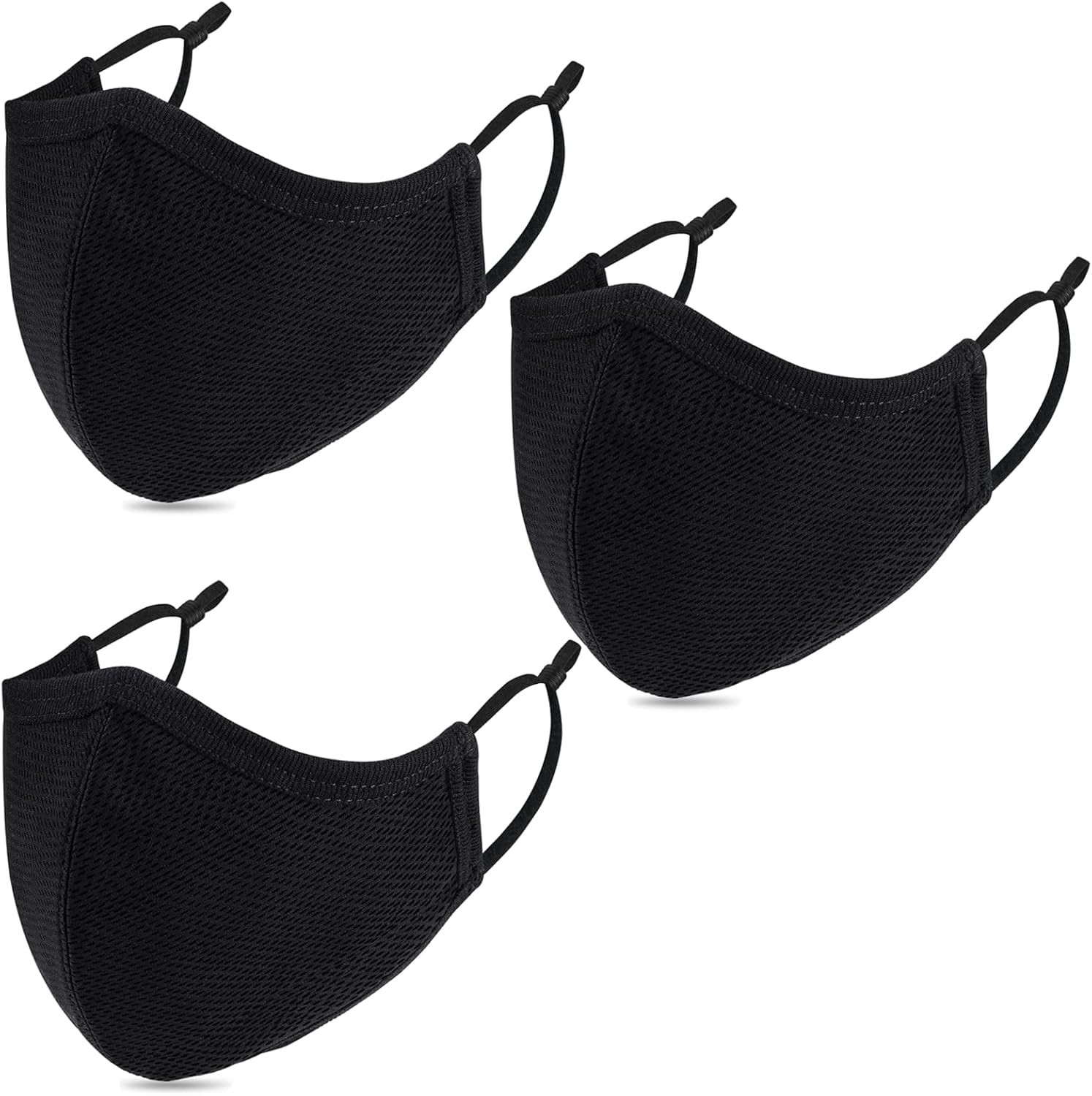 comfso Kids Cloth Face Mask,Black Masks Adjustable Ear Loops,Breathable Face Masks, Cotton Travel Reusable for Petite Women Teens