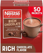 Nestle Hot Chocolate Packets, Hot Cocoa Mix, Rich Chocolate Flavor, Made with Real Cocoa, Bulk Pack, 0.71 oz Packet (50 Count)