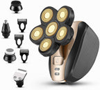 Head Shavers for Men - Upgraded Multifunctional Bald Head Shaver, Waterproof Electric Razor for Men Cordless Rechargeable Shaving Grooming Kit (Gold)