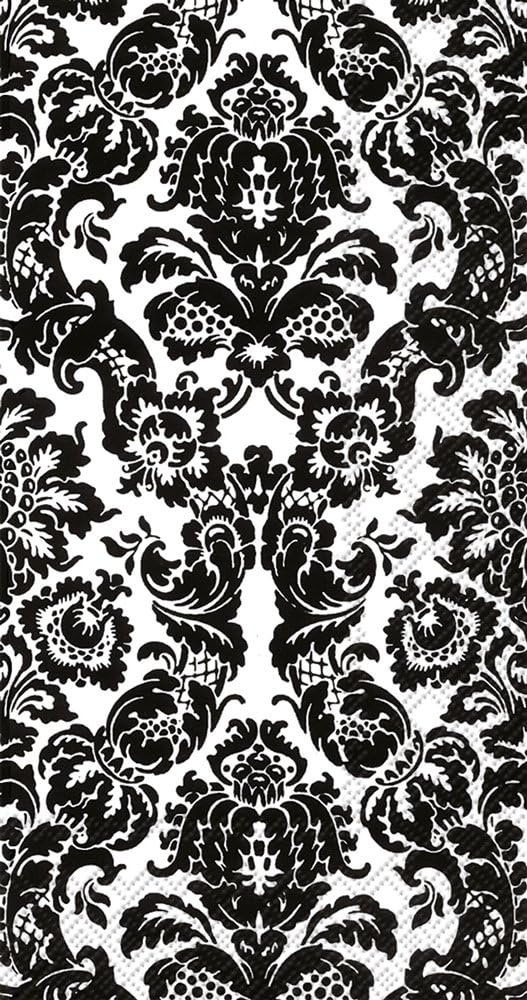 Boston International BF797097 IHR Guest Towel Buffet Paper Napkins, 8.5" x 4.5", Palais White/Black