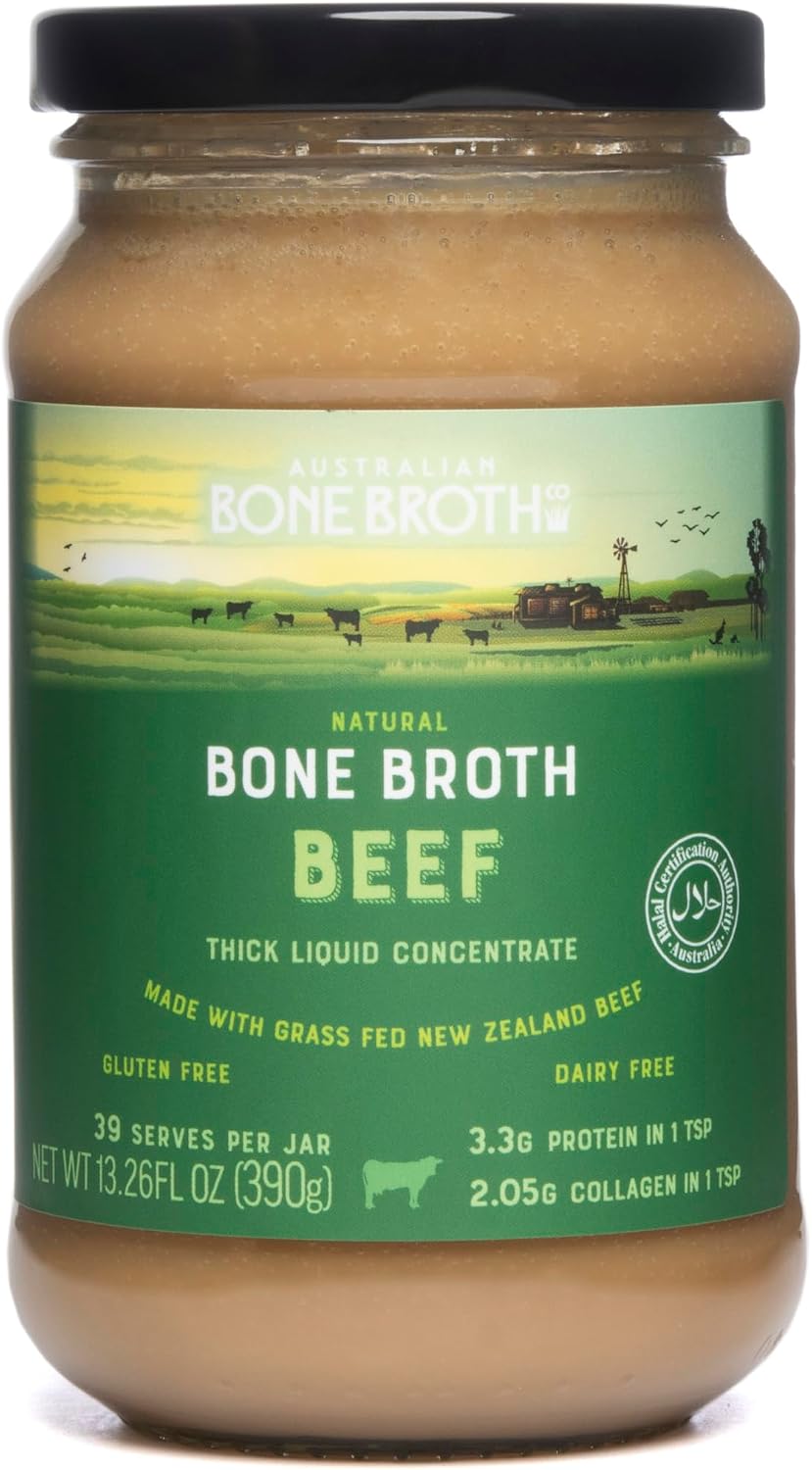ABBCo Beef Bone Broth Concentrate, Made with New Zealand Beef, Halal, Savoury Cooking Stock Base for Soups, Gravies & Sauces, Just Add Hot Water.