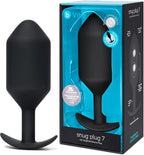 b-Vibe Snug Plug 7, Weighted Silicone Butt Plug, Advanced Anal Plugs - Sex Toys for Adults, 600g (Black)