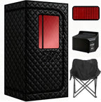 Upgraded Hot Air Sauna, Portable Dry Wind Saunas with 660nm Red Light Lamp, Time & 165℉ Temperature Remote Control, Upgraded Comfortable Chair