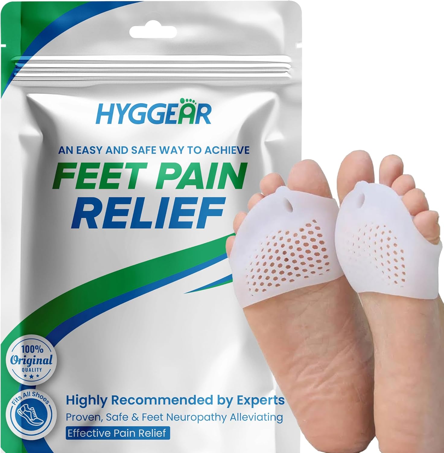 Silicone Toe Separator, Toe Spacer for Overlapping Toes, Foot Pain Relief, Bunion, Hammer Toe, Plantar Fasciitis, Comfortable & Breathable for Women & Men