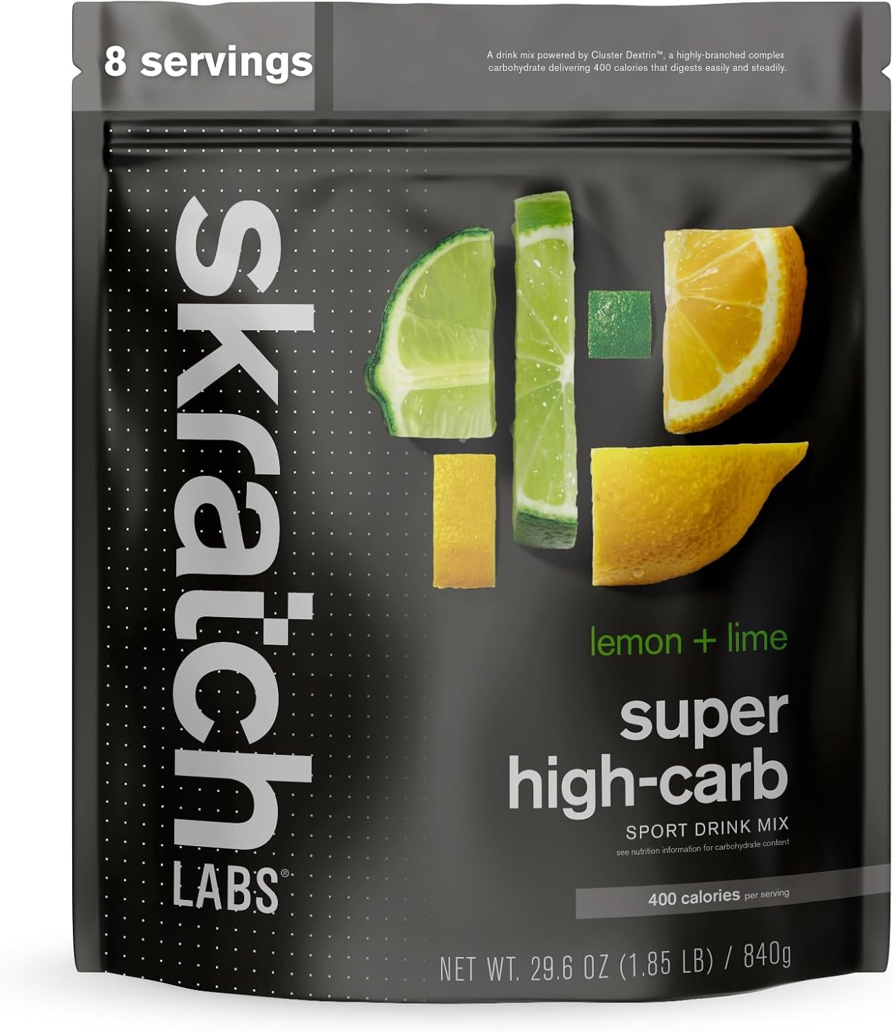 Skratch Labs Super High-Carb Hydration Powder | Carbohydrate Powder with Cluster Dextrin and Electrolytes | Endurance Energy Drink | Lemon - Lime (840 Grams) | Non-GMO, Gluten Free, Vegan, Kosher