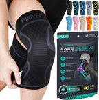 Modvel 2 Pack Knee Brace for Women & Men - Workout Knees Compression Sleeve for Knee Pain Relief Joint Support for ACL, Arthritis, Meniscus Tear Knees Brace for Sports, Rodilleras para Gym Fitness