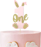Bunny One Cake Topper - First Birthday Cake Topper, Some Bunny is One Party Decorations, Easter Rabbit 1st Birthday Caketopper