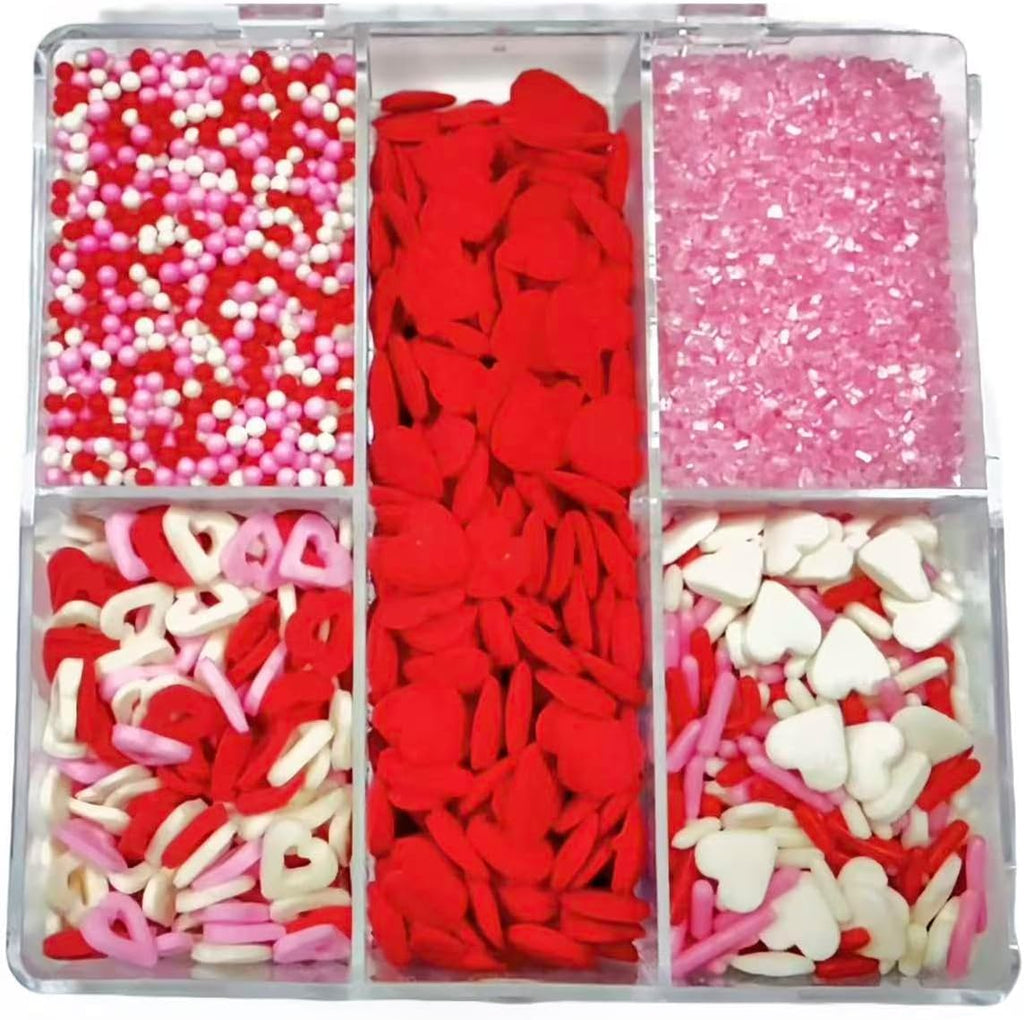 Sentovac Edible Candy Heart Jimmies Mixing Cupcake Toppers Decorations Sprinkles Cake Cupcakes Decoration