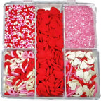 Sentovac Edible Candy Heart Jimmies Mixing Cupcake Toppers Decorations Sprinkles Cake Cupcakes Decoration
