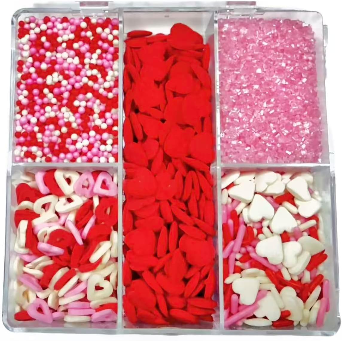 Sentovac Edible Candy Heart Jimmies Mixing Cupcake Toppers Decorations Sprinkles Cake Cupcakes Decoration