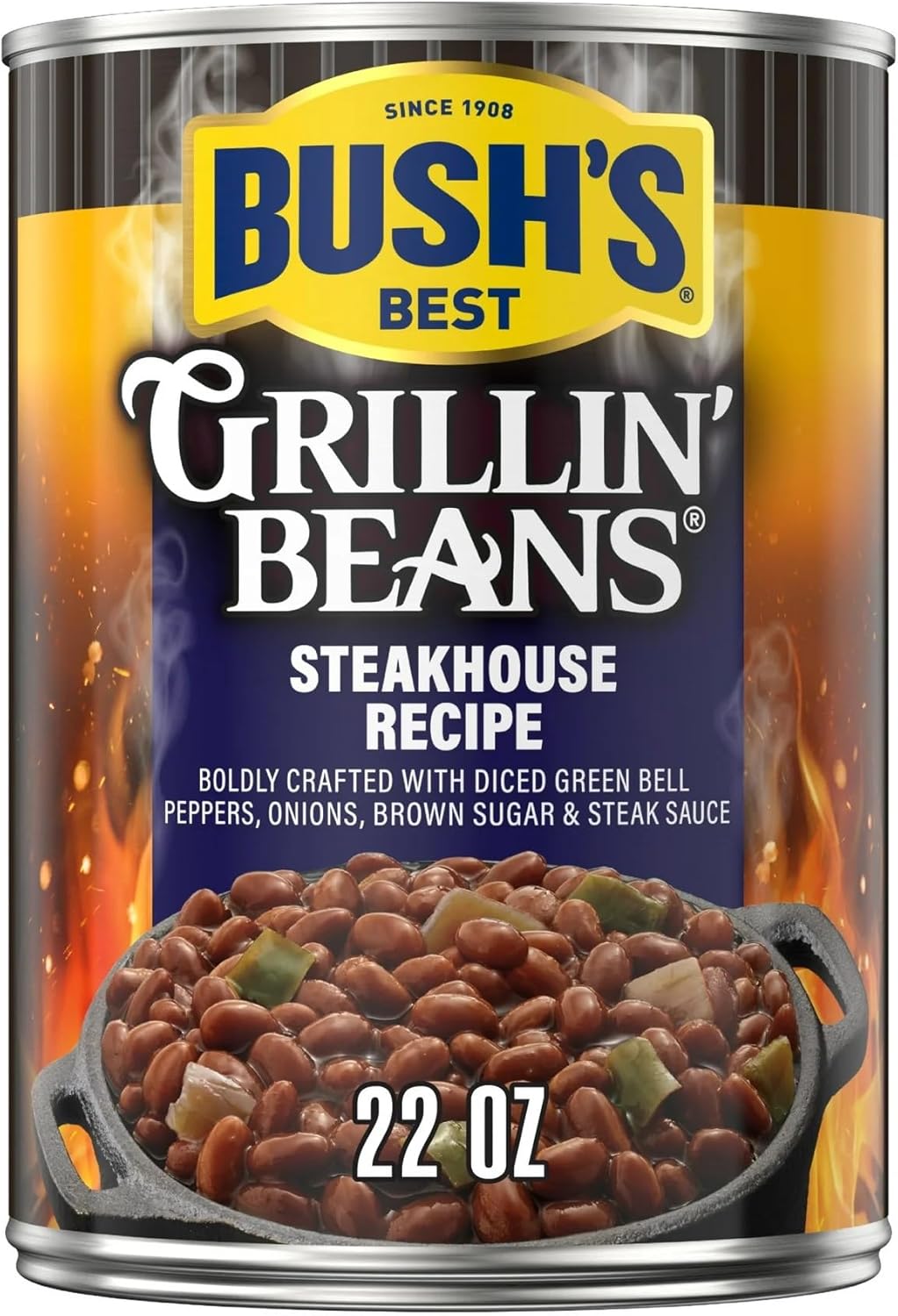 Grillin' Beans Steakhouse Recipe Beans 22 Oz. (Pack of 6)