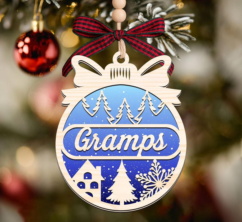 Gramps Christmas Wood Ornament - Gramps to Be Ornament Gift - Wood Xmas Décor - 2 Layer Wooden Ornaments 4inch
