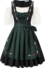 2Pcs Oktoberfest Costume Women,Bavarian Dirndl Dress for Women,Halloween Beer Maid Outfit Dirndl Dress