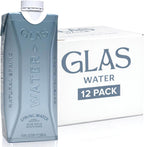 GLAS Water Natural Spring Water (12 Pack) 16.9oz / 500ml Boxed Water | Eco-Friendly Box with Plant-Based Cap | Sustainable Bottled Spring Water Alternative | Non-BPA, Recyclable Boxed