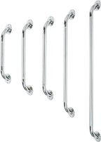 VMS Knurled Safety Grab Bar, 12”, Chrome | Hardware Included for Easy Setup on Bathroom Walls, Showers, and Bathtubs | Stainless Steel with Textured Grip for Heavy Duty Support for Seniors & Disabled