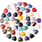 QINJIEJIE 50PCS Heart Crystals Stones Love Shaped Gemstones Rose Quartz Polished Crystal Bulk Chakra Palm Worry Stone Natural Cute Pocket Thumb Gems Reiki Meditation Wholesale Set Bulk Valentines Gifts Women