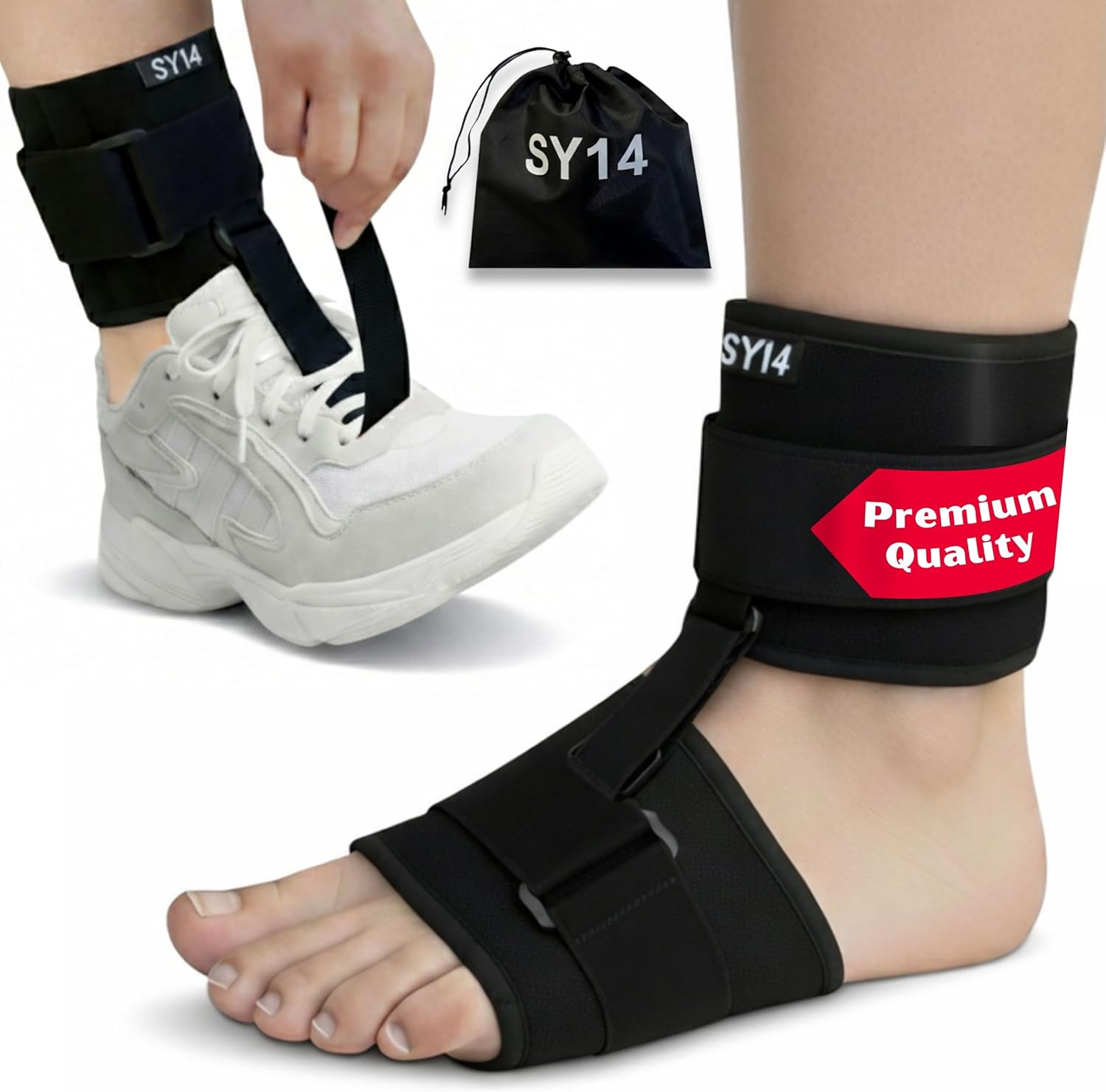 Premium Adjustable Drop Foot Brace For Walking Foot Up AFO Brace Unisex Fits for Right Left Ankle Foot Orthosis Ankle Brace Support Improve Walking Gait
