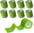 8 Pack 2 in x 5 Yards Cohesive Wrap Self Adhesive Bandage Wrap Elastic Self Adherent Bandage Self Stick Vet Tape for Athletic, Wrist, Ankle, Knees, Pets (Grass Green)