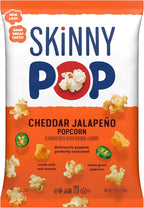 SkinnyPop Popcorn, Cheddar Jalapeño, Made with Real Cheese, Whole Grain Snack, 4.4oz Bag