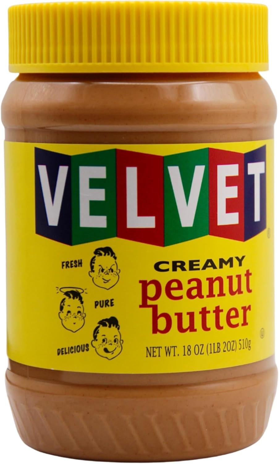 Velvet Peanut Butter, Creamy – Detroit’s Classic Since 1937, Smooth & Nostalgic Spread with “Fresh, Pure, Delicious” Label, Made in the USA, Gluten-Free, Perfect for Sandwiches, Baking & Snacking (18 Ounce Jar)