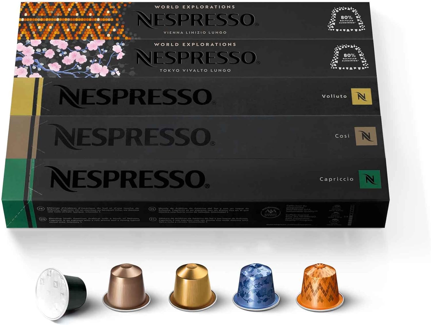 Nespresso Capsules Original Line, Mild Roast Blend Variety Pack, Mild Roast Coffee, 50 Count Coffee Pods