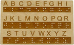 Creative Escape Rooms Made in USA - Wood Braille Alphabet Board with Raised Dots - Great Montessori Educational Tool for All Ages - for Visually Impaired and Sighted